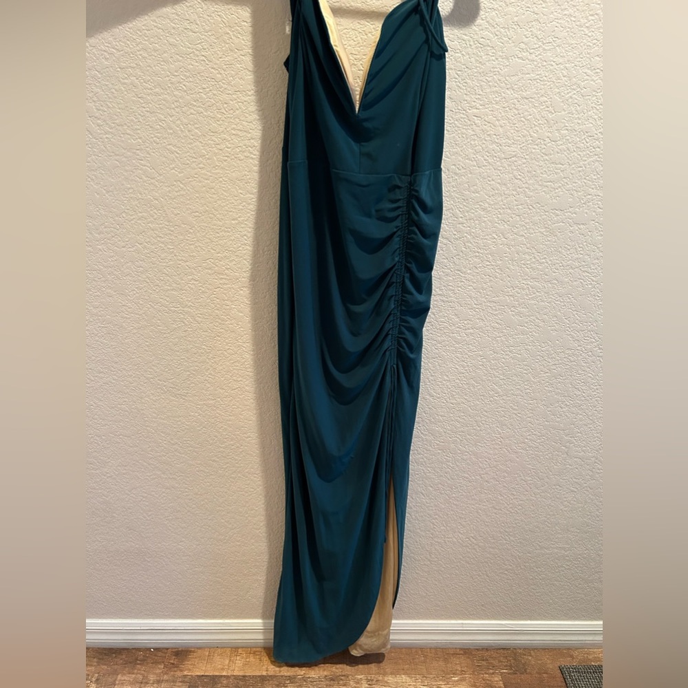 Formal dark green dress